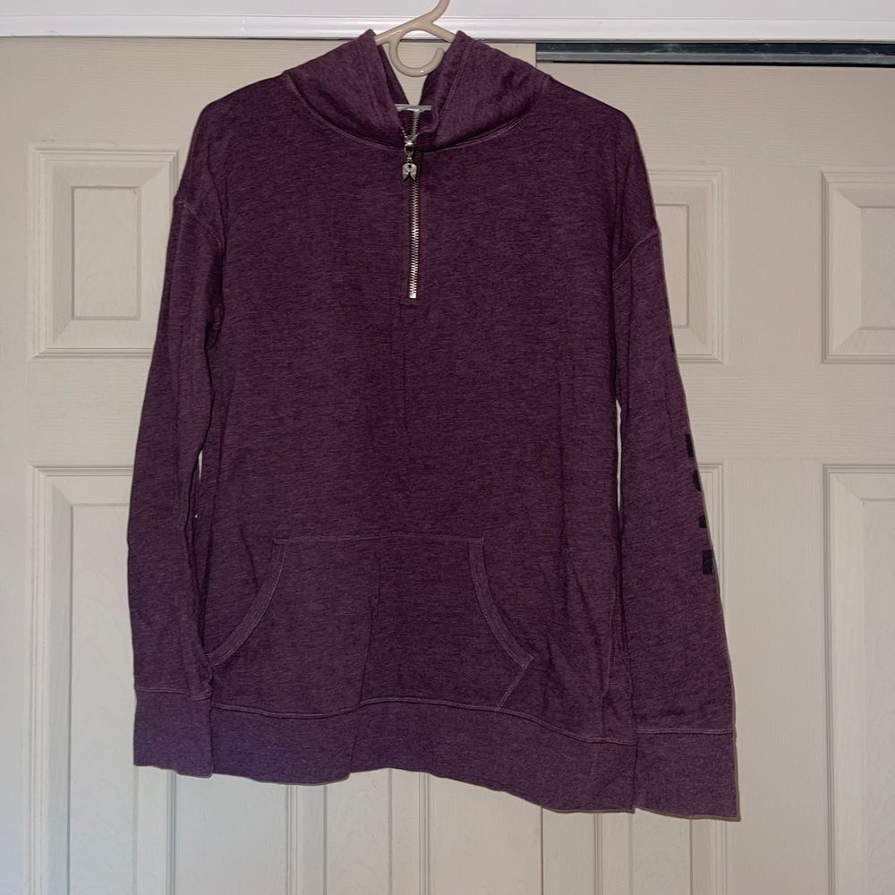 Victoria's Secret Dark‎ Purple Quarter Zip Pullover Sweatshirt Women Size Medium